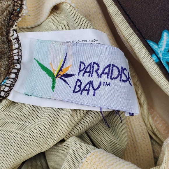 Paradise Bay Swimsuit One Piece Bathing Suit Brown Starfish Size 16 - Picture 4 of 9